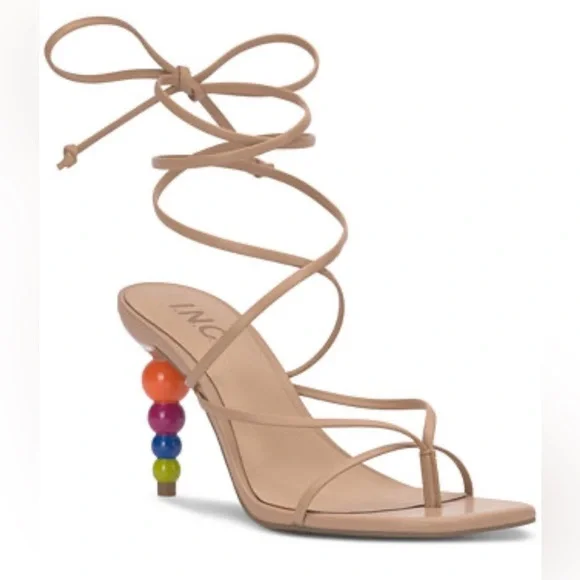INC Lellina Lace-Up Ankle-Tie Dress Sandals Exclusive x Macy's. Beige. 7.5 & 9.5 - Picture 2 of 3